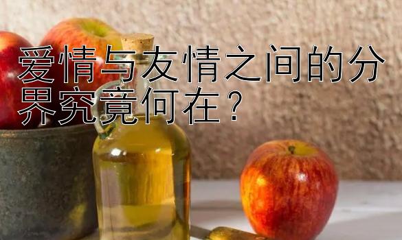 爱情与友情之间的分界究竟何在？